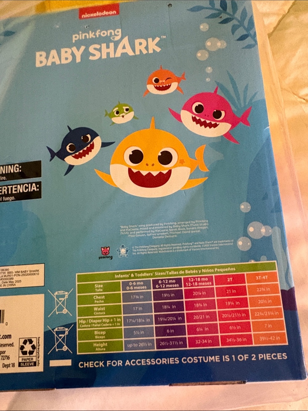 NWT Rubie's Baby Shark Toddler Halloween Costume with Sound Chip; Sz: 2T - Picture 8 of 9